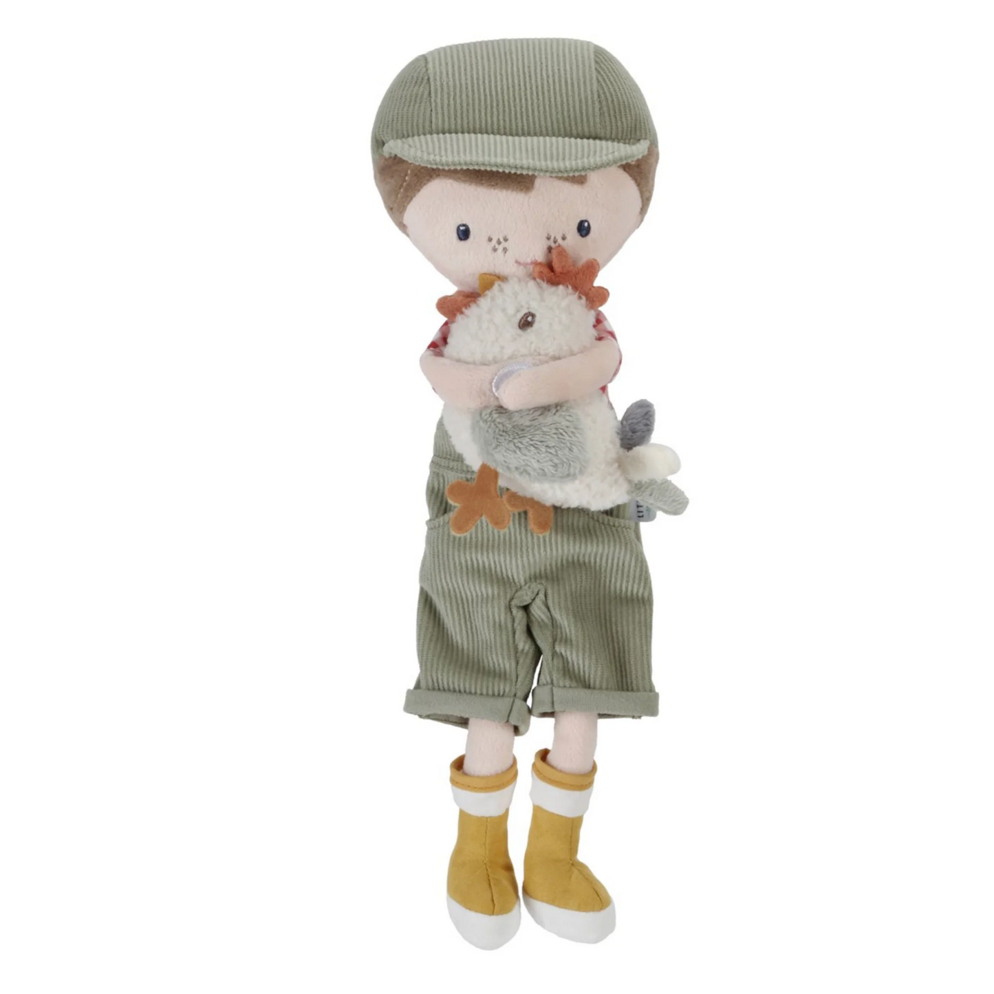 Kuschelpuppe farmer Jim mit Huhn